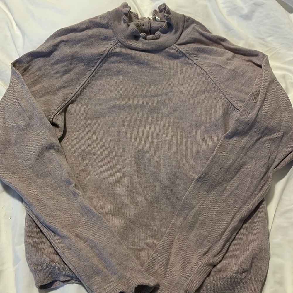 Free People Needle and Thread Ruffled Mock-Neck Sweater in Lilac - Picture 2 of 3